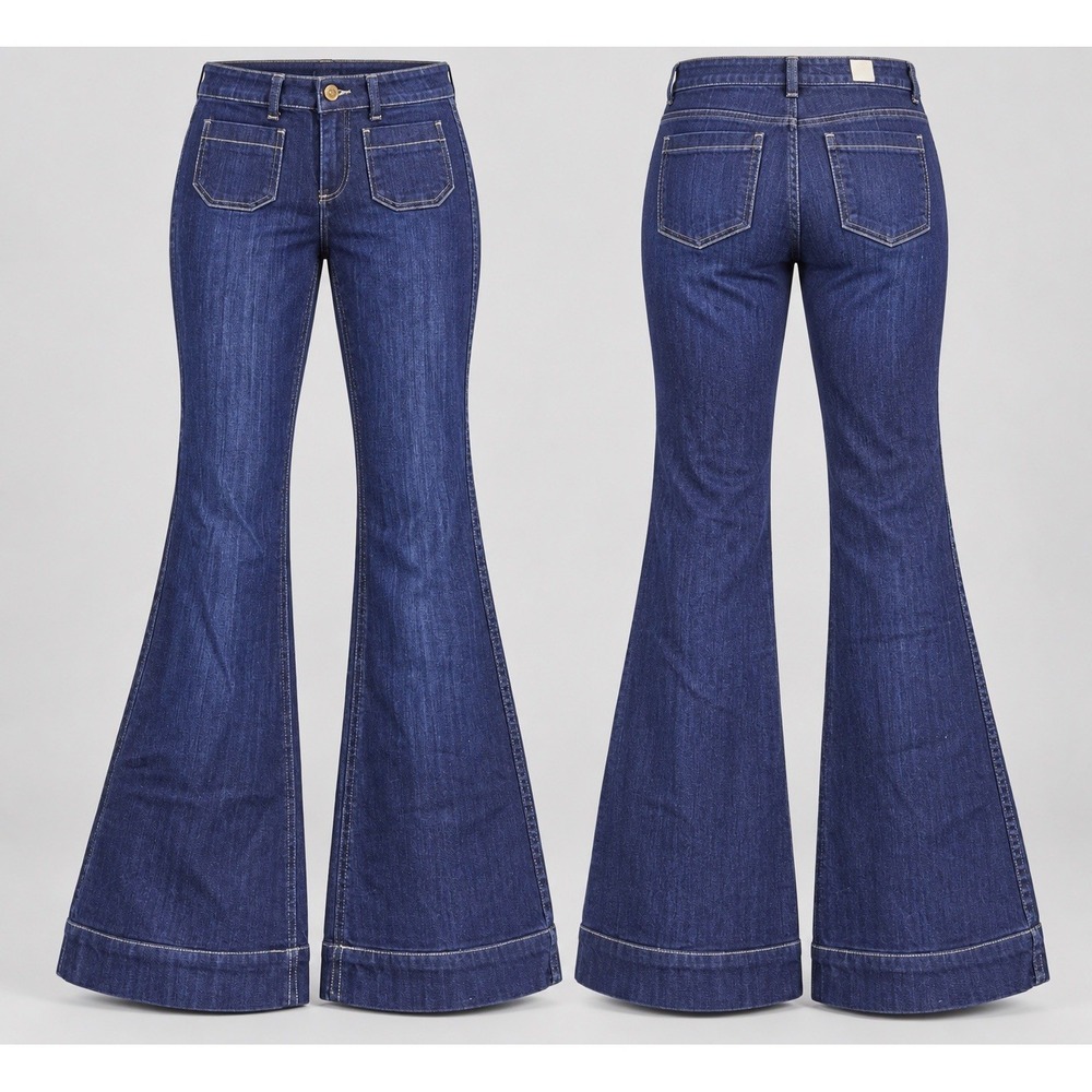 Kut from Kloth High Rise Flare Jeans Womens 0 DARK WASH Stretch Denim 27/31